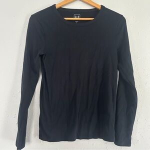 GAP Modern T Black Long Sleeve Tee Neutral Casual Comfy Large Classic Basic